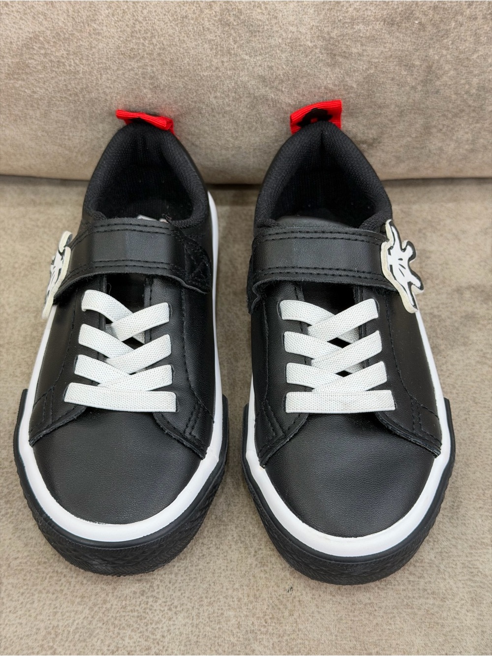 H&M Disney Mickey Mouse Kids Sneakers Size 10.5 Black Velcro